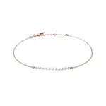 Řetízkový náramek s perličkami v růžovém 14k zlatě KLENOTA