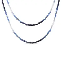 Zafírový náhrdelník s komponentmi v bielom zlate KLENOTA