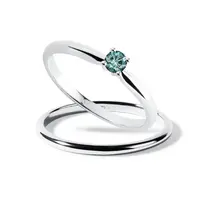 Set prsteňov s modrým diamantom z bieleho zlata KLENOTA