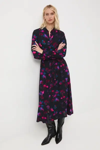 Šaty Medicine černá barva, midi