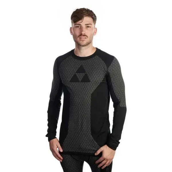 Fischer SEAMLESS BASELA LONGSLEEVE M Pánské funkční triko s dlouhým rukávem, černá, velikost