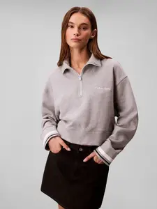 Calvin Klein 1/4 ZIP SWEATER GRAPHIC S