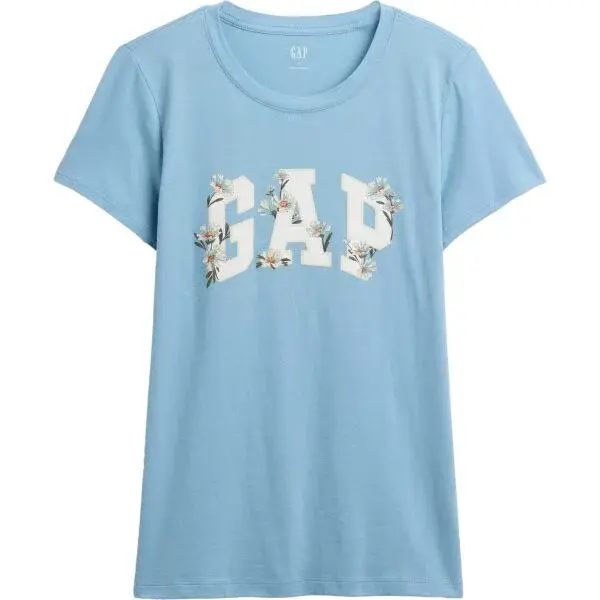 GAP V-FRNCH SS LOGO CLSSC TEE FA25 Dámské tričko, světle modrá, velikost