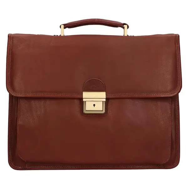 Kožená pánska aktovka Katana Venet - koňak