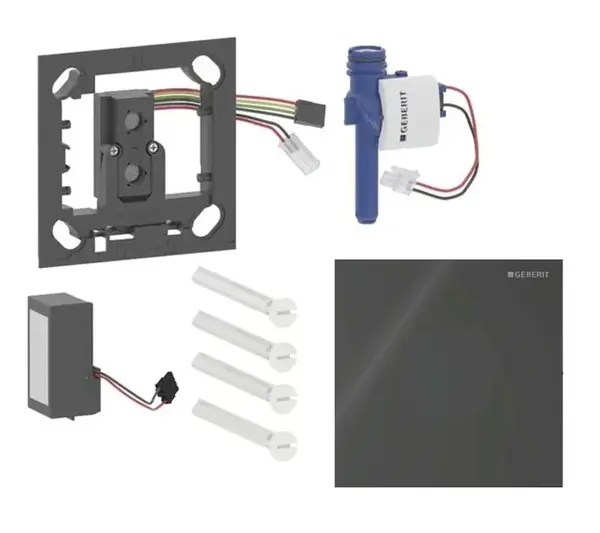 Geberit - Elektronické ovládání splachování pisoárů typ 40, síťové napájení, easy to clean, Bluetooth, matná černá 116.024.14.1