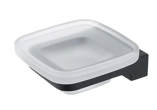 Nimco Maya - Mýdlenka s držákem, matné sklo/černý mat MAC 29059C-90