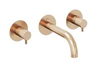Ravak Espirit - Vanová baterie pod omítku, 3-otvorová instalace, s tělesem, kartáčované růžové zlato X070351