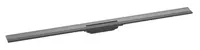 Hansgrohe RainDrain Flex - Lineární sprchový žlab s nerezovým roštem 1200, ke stěně, zkrátitelný, kartáčovaný černý chrom 56054340