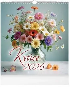 Kalendář 2026 nástěnný malý Kytice