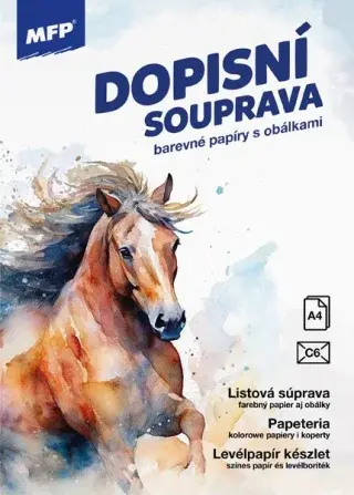 Dopisní papír barevný LUX 5+10 (Kůň)