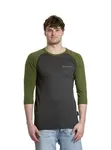 Meatfly pánské tričko s dlouhým rukávem Reagan Raglan Olive / Charcoal Heather | Šedá | Velikost S | 100% bavlna