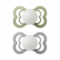 BIBS Supreme symetrické cumlíky z prírodného kaučuku 2ks - veľkosť 2 - Sage Nočný / Cloud Nočný