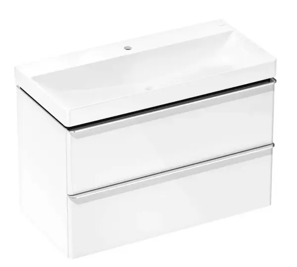 Hansgrohe Xelu Q - Skrinka s umývadlom, 63x98x50 cm, 2 zásuvky, lesklá biela/chróm 54383000