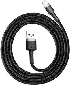 JP nylonový kabel USB na Lightning, 2 metry, černý