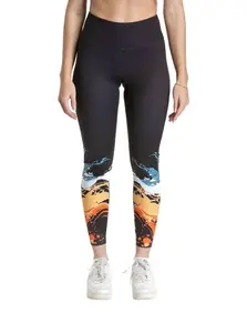 Meatfly dámské legíny Arabel Abstract | Černá | Velikost XS