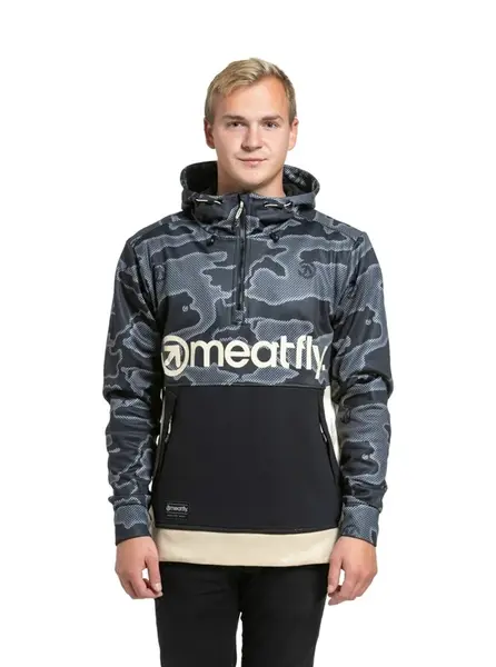 Meatfly pánská technická mikina Tason Morph Black / Sand | Černá | Velikost M