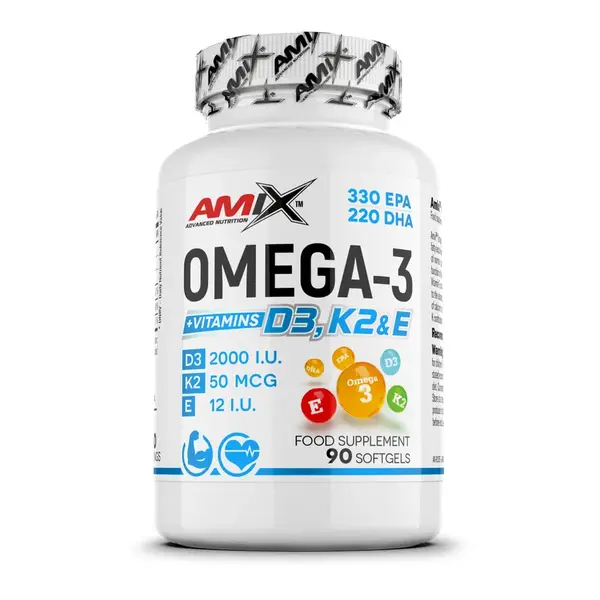 AMIX Omega 3 D3+K2+E, 90cps
