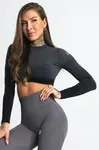 Gym Glamour Crop-Top bezešvý Grey Ombre, S, šedá