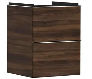 Hansgrohe Xelu Q - Umývadlová skrinka, 63x48x50 cm, 2 zásuvky, tmavý orech/chróm 54022000