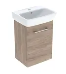 Geberit Selnova Square - Skrinka s umývadlom, 45x65x32 cm, 1 dvierka, L/P, orech hickory 502.748.00.1