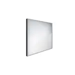 Nimco Zrcadla - Zrcadlo s LED osvětlením, 60x60 cm, hliník/černá ZPC 13066-90