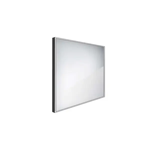 Nimco Zrcadla - Zrcadlo s LED osvětlením, 60x60 cm, hliník/černá ZPC 13066-90