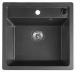 Sapho Dřezy - Granitový dřez, 53x50 cm, černá GR1034