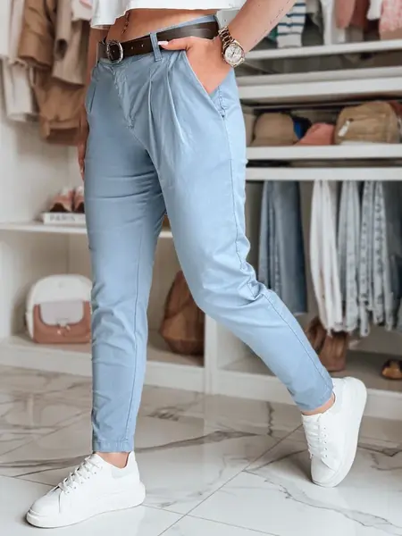 Dámské chinos kalhoty MODELA s páskem, modré