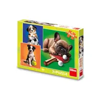 Puzzle 3x55 dílků Psí sportovci