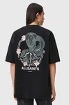 Bavlněné tričko AllSaints pánské, černá barva, s potiskem, M032PD