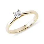 Prsteň zo žltého zlata s diamantom vo výbruse srdca KLENOTA