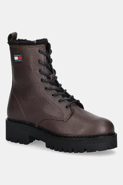 Kožené kotníkové boty Tommy Jeans TJW URBAN LACEUP BOOT WL