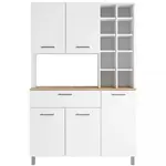 Vitrína do kuchyně Italy bílá s deskou dub artisan