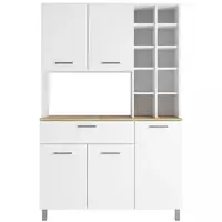 Vitrína do kuchyně Italy bílá s deskou dub artisan