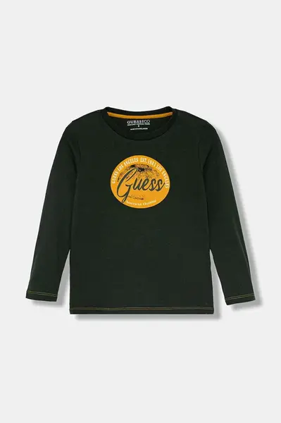 Detská bavlnená košeľa s dlhým rukávom Guess