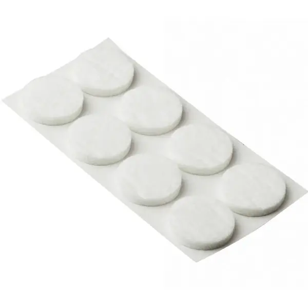 Filcové podložky o 20mm, samolepící, bílé, 8 ks