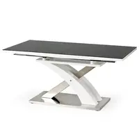 Stùl Sandor 2 160/220 Sklenka-Černá/Mdf-Bílý