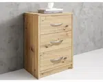 Noční stolek se 3 zásuvkami Pepe, dub artisan