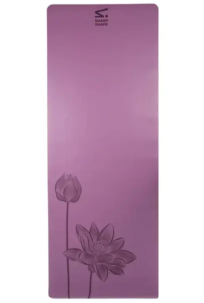 SharpShape Podložka na jógu PU FLOWER fialová