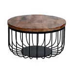 Livetastic KONFERENČNÍ STOLEK, přírodní barvy, černá, dřevo, kov, 58/33/58 cm