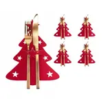 Puzdro na príbory VIANOČNÝ STROMČEK 4 ks