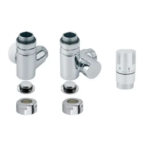 Termostatická sada ISAN uhlová pravá biela O39BUCR171