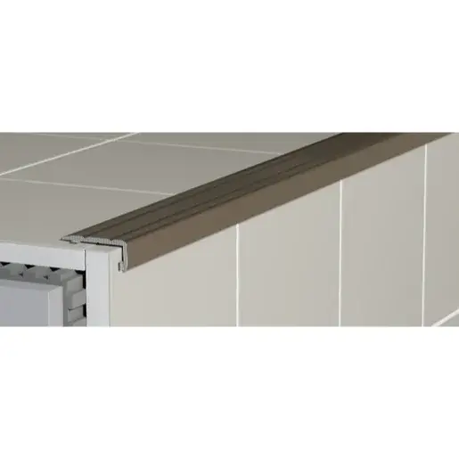 Schodová hrana schodová "hrana" Havos bronz, hliník elox, dĺžka 270 cm, výška hrany 9 mm, ALESHBR9270