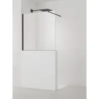 Sprchová zástěna SAT Walk-in 110x100 cm na nižšiu priečku čierna SATBWIS110PRC