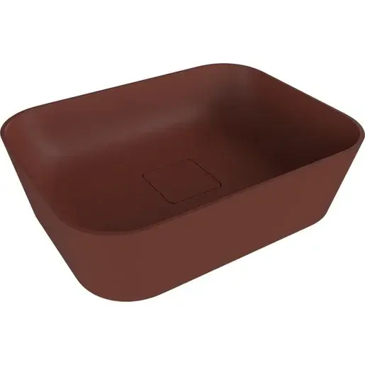 Umývadlo na dosku Polysan Banera 49,5x34,5 cm hnědá mat bez prepadu 14596.71