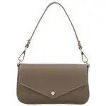Dámská kožená kabelka na rameno taupe - Delami Vera Pelle Aksely