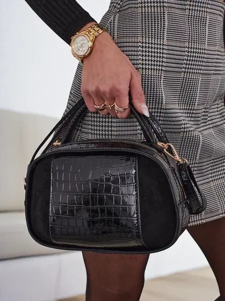 Resti Small women's handbag made of lacquered eco-leather Lunar Space