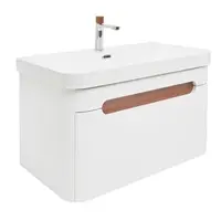 Kúpeľňová skrinka s umývadlom a batériou SAT Fusion 77,5x43x45 cm biela matná SATFUSION80WUBA