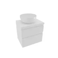 Kúpeľňová skrinka 2 zásuvková s krycou doskou Naturel Savona 58x53x44, 8 cm biela lesk SAVONA260BID