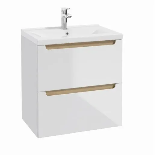 Kúpeľňová skrinka s umývadlom Naturel Stilla 60x60x45 cm biela STILLAD06056U3